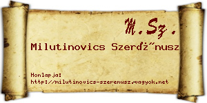 Milutinovics Szerénusz névjegykártya